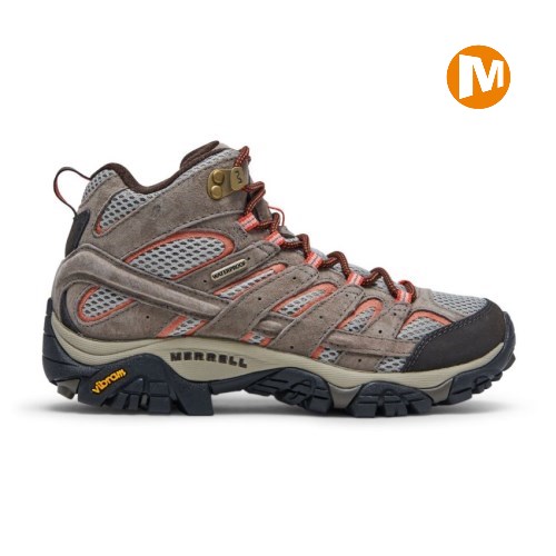 Merrell Moab 2 Mid Waterproof Wanderschuhe Damen HellBraun [DE-VCGNZ]